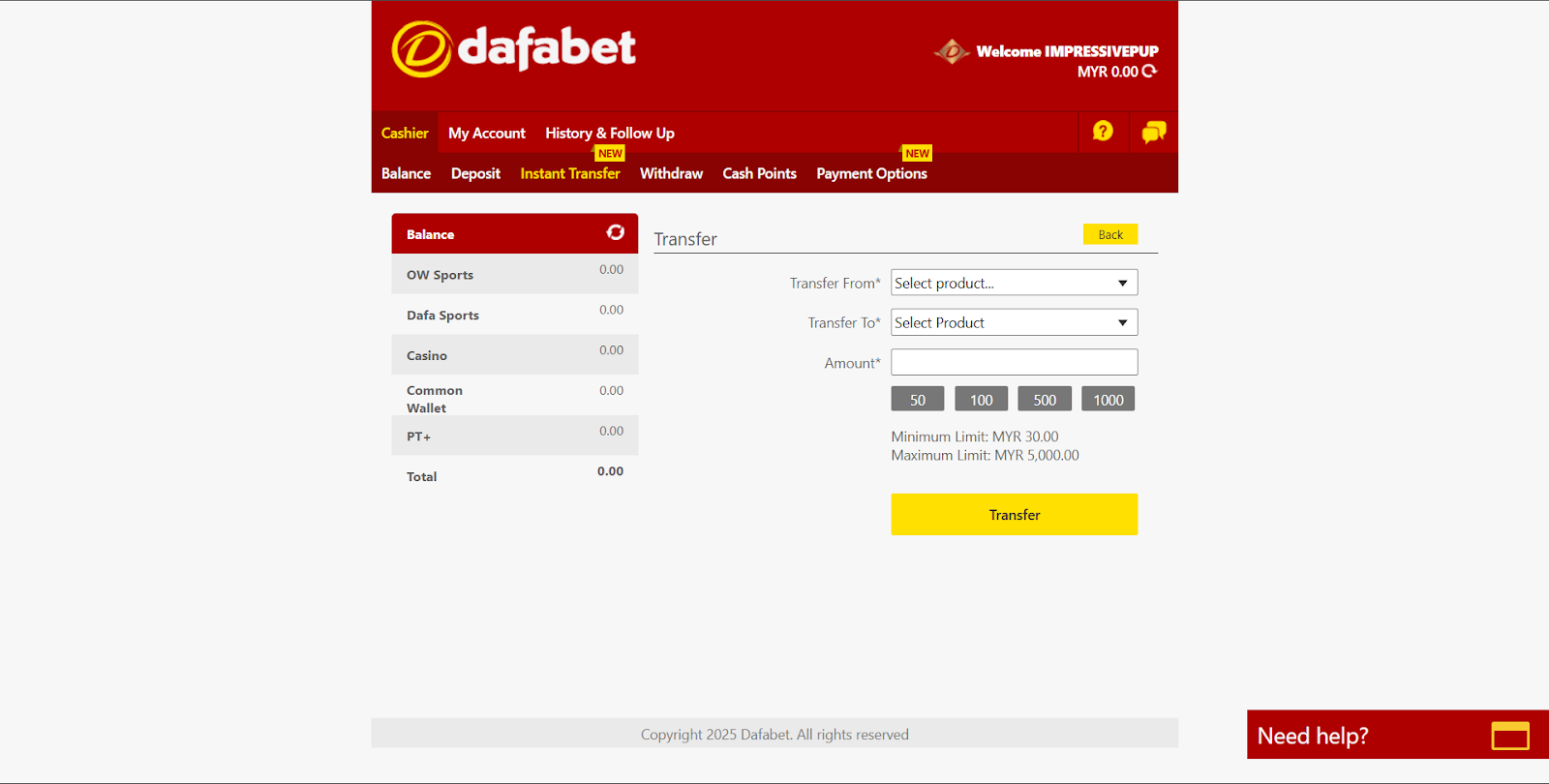 dafabet casino login, instant transfer