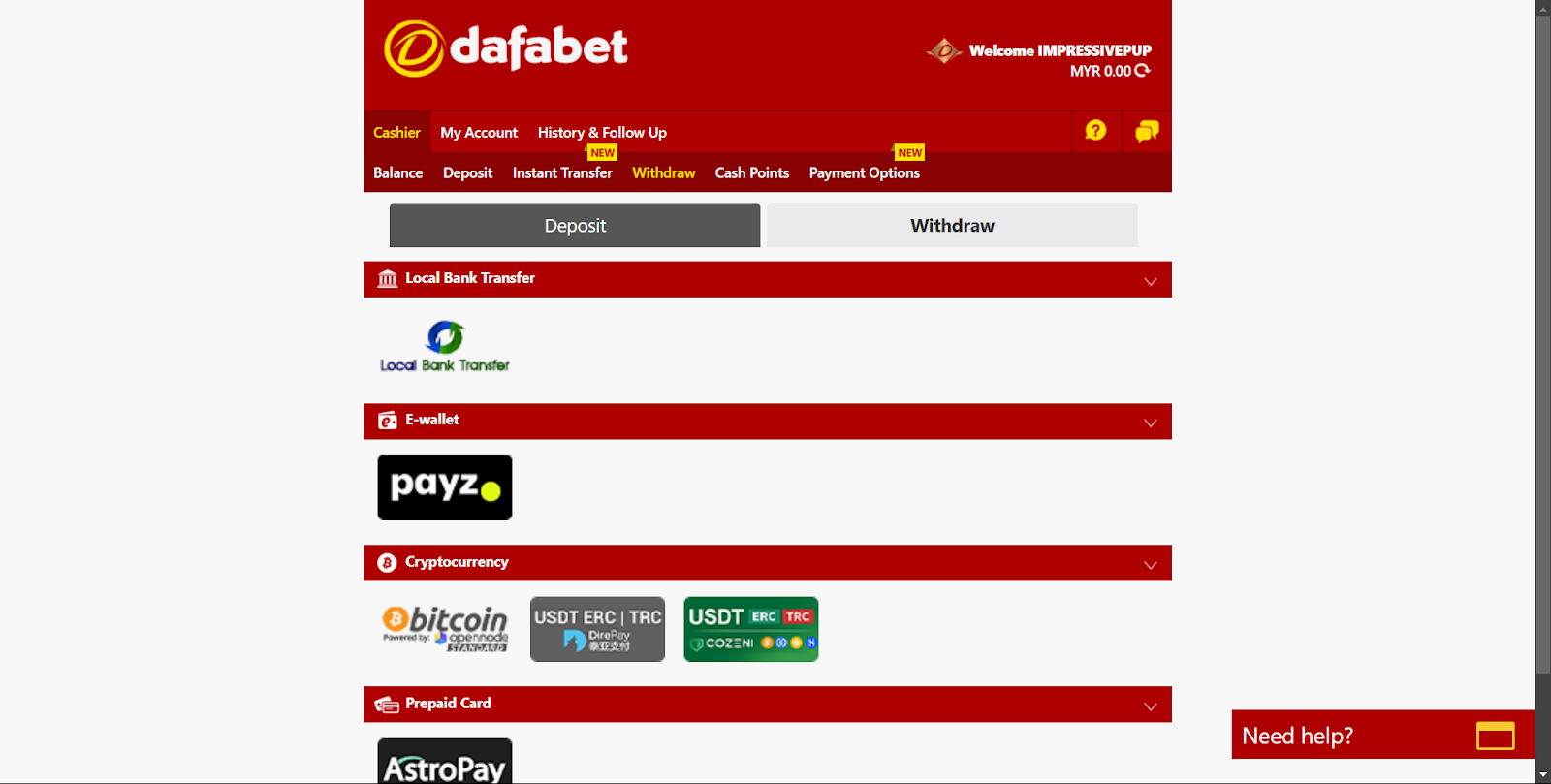 dafabet account login, withdraw