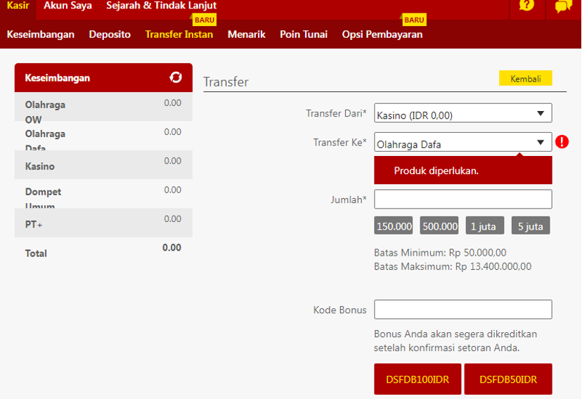 Transfer Instan Dafabet