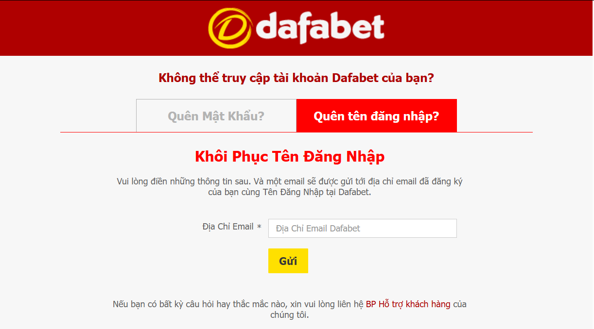 Dafabet đăng nhập tên